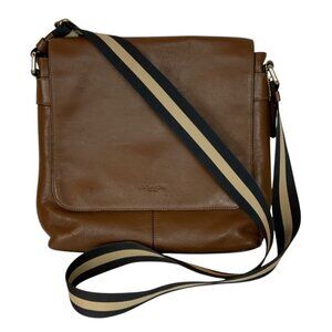 Coach Charles Messenger Bag F28576 Brown Leather Crossbody Adjustable Strap